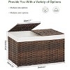Aoibox Foldable Rattan Woven Storage Basket with 2 Separate Lids 17.2 Gallon 2 Removable Liner Bags Handles Brown - 4 of 4
