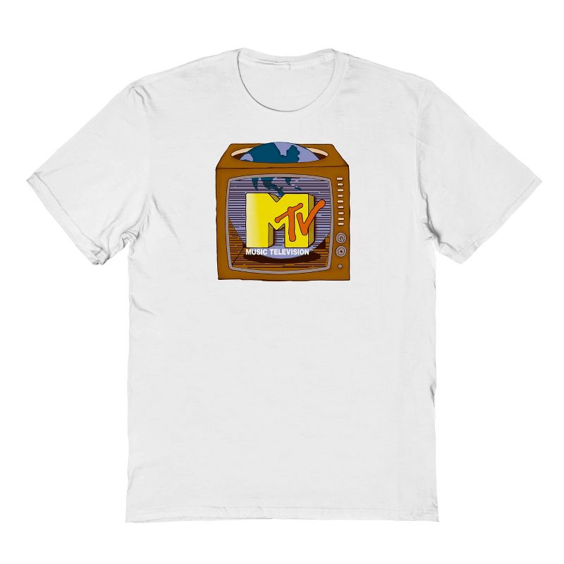 MTV Men's TV Logo Short Sleeve Graphic Cotton T-Shirt - White 2X, 1 of 2