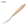 Unique Bargains Stainless Steel Pointy Wood Handle Painting Mixing Knife 4 Pcs - 3 of 4