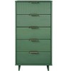 GDFStudio Jackie 24" Modern 5-Drawer Solid Wood Tall Narrow Dresser with Ribbed Detailing - 2 of 4