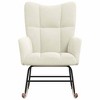vidaXL Rocking Chair Cream White Velvet - 3 of 4