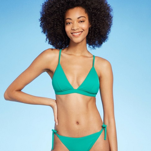 Women's Triangle Bikini Top - Shade & Shore™ Green M : Target