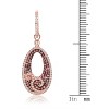 Guili Sterling Silver Rose Gold Plated Dangling Earrings with Coffee Cubic Zirconia, an Exquisite and Unique Jewelry Piece for a Bold Statement - 4 of 4