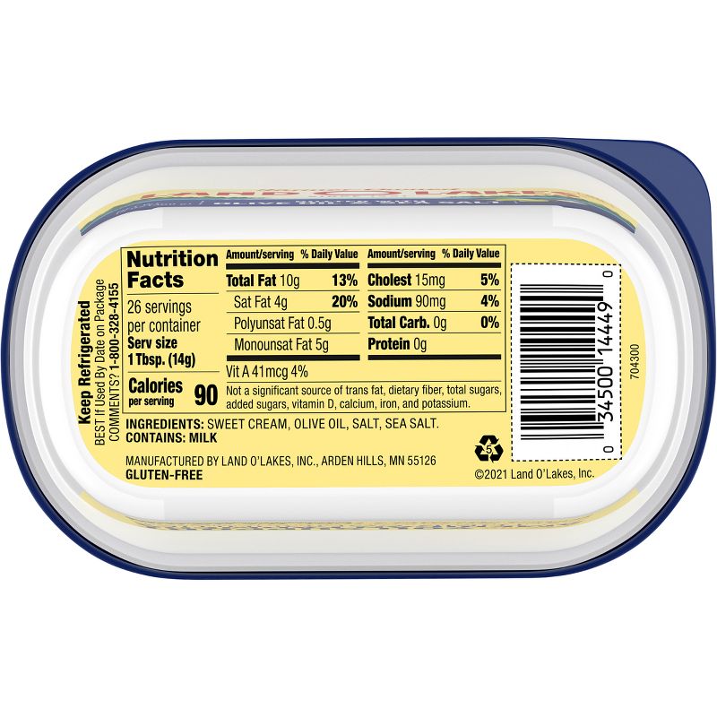 Land O Lakes  Butter with Olive Oil &#38; Sea Salt - 13oz, 5 of 6