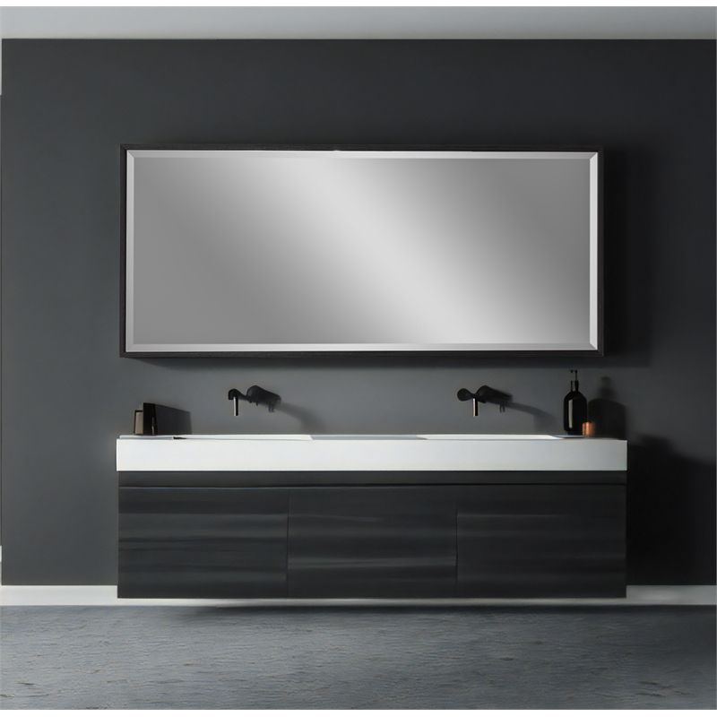 Lund 59" x 25" Black Full Length Wood Veneer Mirror by Martin Svensson Home, 2 of 7