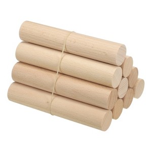 Unique Bargains Unfinished Round DIY Crafts Home Decor Wood Sticks 10 Pcs - 1 of 4