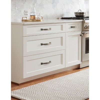 Gunmetal Rectangular Transitional Cabinet Knob with Mounting Hardware