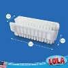 LOLA Products Classic Hand & Nail Brush, 2 Sided - Soft & Stiff, Long-Lasting, Comfortable No-Slip Grip, Cleans Hands & Fingernails, White, 3 Pack - 2 of 4