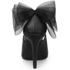 Allegra K Women's Pointed Toe Mesh Bow Decor Stiletto Heel Pumps - 3 of 4