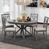 Merax 5-Piece Retro Dining Set with Extendable Round Table, 12-Inch Leaf, and Upholstered Chairs - 3 of 4
