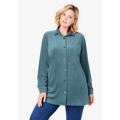 Woman Within Plus Size Velour Shirt