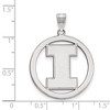 Black Bow Jewelry Sterling Silver Illinois Fighting Illini NCAA Extra Large Pendant - 2 of 3