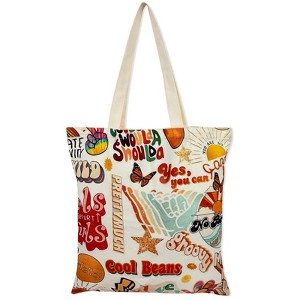 Wrapables Zippered Canvas Tote Bag, Reusable Grocery Shopping Bag - 1 of 4