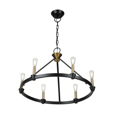 Notting Hill Black and Brass 6-Light Candle Chandelier