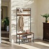 Coat Rack, Hall Tree with Shoe Storage Bench, Entryway Bench with Shoe Storage, 3-in-1, Steel Frame, for Entryway - 3 of 4