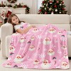 Lomsoe Merry Christmas Throw Blanket Ho Ho Xmas Holiday Party Blanket Cute Santa Claus Christmas Flannel Blanket. - 3 of 4