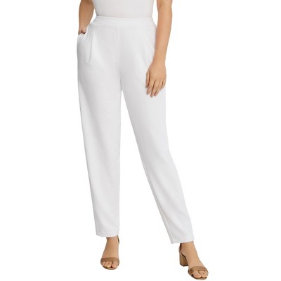 Jessica London Women's Plus Size Stretch Knit Crepe Straight Leg Pants
