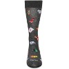 Memoi Men's Embroidered Games Bamboo Crew Socks Dark Gray Heather 10-13 - 2 of 3
