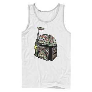 Men's Star Wars  Print Boba Fett Helmet Tank Top - 1 of 4