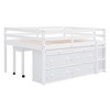 TiramisuBest Twin Size Loft Bed with Retractable Writing Desk and 4 Drawers,Wooden Loft Bed with Lateral Portable Desk and Shelves,White - 4 of 4