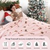 Pink Gingerbread Twin Throw Blanket, Soft Fuzzy Christmas Fleece, 60x80 Inches for Home Decor Gifts - 4 of 4