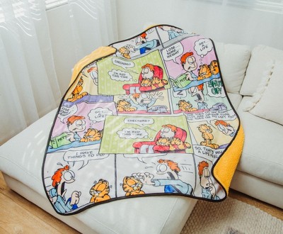 Garfield and Jon Comic Strip Panels Fleece Sherpa Throw Blanket