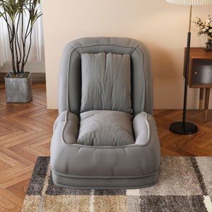 Upholstered Human Dog Sofa Chair with Adjustable Backrest and Pillows, Corduroy Sleeper Chair for Adults and Pets-Baofuwish - 1 of 4