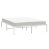 vidaXL Bed Frame Metal Platform Bed Base Mattress Foundation for Home Bedroom - White 59.1" x 78.7" without headboard - 4 of 4