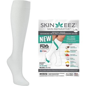 Skineez Medical Grade Advanced Healing Compression Socks 30-40mmHg, White, Black or Tan, Small - X Large Sizes, 1 Pair - 1 of 3