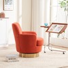 Teddy Swivel Barrel Chair, Comfy Round Accent Armchair with Gold Iron Base for Living Room & Bedroom - 3 of 4