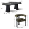 7 Piece Dining Set for 7,Extendable Wood Dining Table with 6 Upholstered Velvet Dining Chairs with Arm for Dining Room,Kitchen-Maison Boucle - 3 of 4