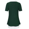 Clearlove Women's Long Sleeve Contrast Collared Shirts Patchwork Work Blouse Tunics Tops - 3 of 4