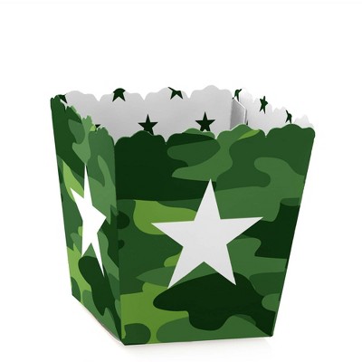 Big Dot of Happiness Camo Hero - Party Mini Favor Boxes - Army Military Camouflage Party Treat Candy Boxes - Set of 12