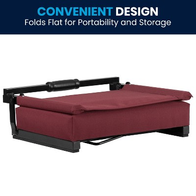 Compact Maroon Ultra-Padded Portable Stadium Seat Duo