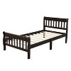 Wood Platform Bed Twin Bed Frame Panel Bed Mattress Foundation Sleigh Bed with Headboard Footboard and Wood Slat Support - 4 of 4