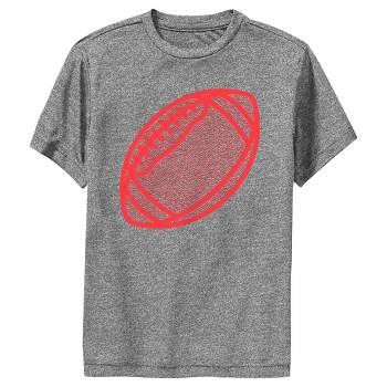 Boy's Lost Gods Football Red Texture Performance Tee