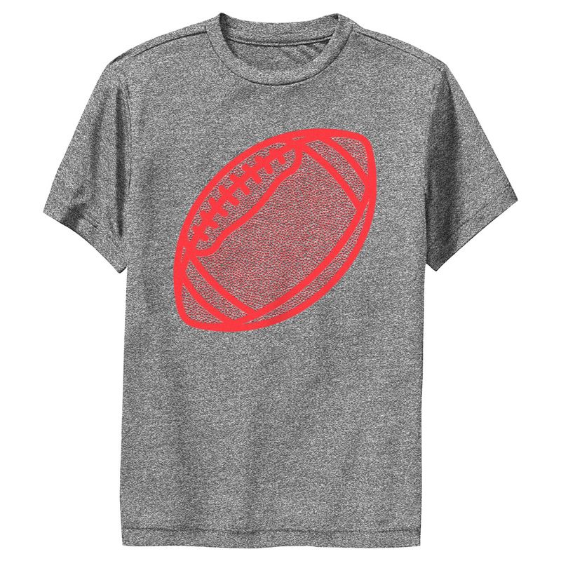 Boy's Lost Gods Football Red Texture Performance Tee, 1 of 5