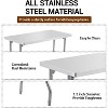 60" Commercial Worktable Workstation, Stainless Steel Folding Table with Metal Adjusting Foot - 3 of 4