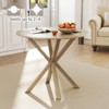 Tangkula 36" Round Farmhouse Dining Table for 4 w/Stable Intersecting Pedestal Base Gray - 2 of 4