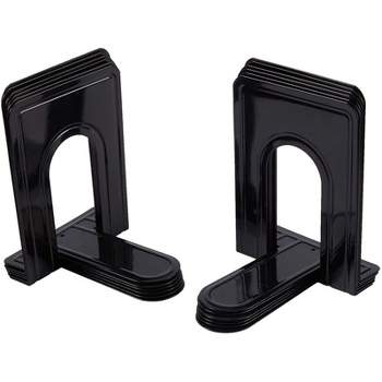 Juvale 6-Pair Black Metal Non-Skid Book Stoppers Book Ends Holder Bookends, 5 x 6.75 x 5.75 in