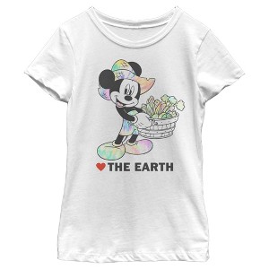 Girl's Disney Mickey Mouse Love the Earth T-Shirt - 1 of 4