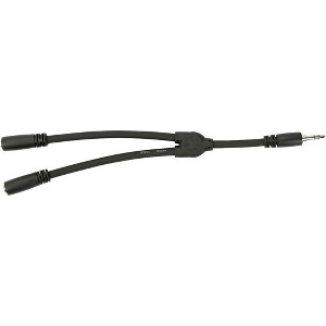 Pig Hog Solutions - 6" Y Cable, Stereo 3.5MM(M)-Dual 3.5mm (F) - 1 of 1