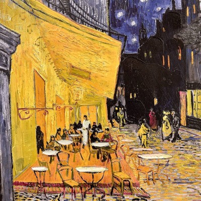 Vincent Van Gogh Cafe Terrace at Night Ornate Framed Canvas Print