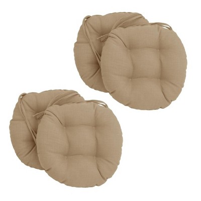 Blazing Needles, 16-inch Spun Polyester Solid Outdoor Round Tufted Chair Cushions (Set of 4)