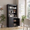 Nasitip 5-Tier Bookshelf, 70''Tall Bookcase with 2 Doors and 1 Drawer, Pantry Sideboard-Storage Cabinet for Home Office - 2 of 4