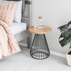 MH London Melody  20" Solid Wood and Black Metal Frame with Round Top End Table - 2 of 4