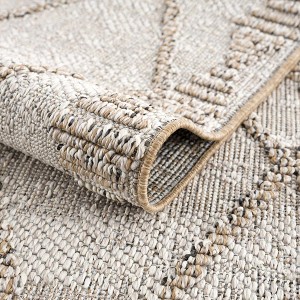 Hauteloom Nyla Bone & Tan Textured Performance Rug - 1 of 4