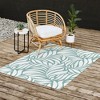 Heather Dutton Flowing Leaves Seafoam Outdoor Rug - Deny Designs - 3 of 4