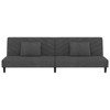 vidaXL Dark Gray Velvet Sleeper Sofa Bed - Convertible 2-Seater Loveseat with Pillows for Small Spaces, Contemporary Twin Daybed - 4 of 4