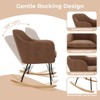Rocking Chair Nursery, Teddy Baby Nursery Rocking Chairs, Glider Chair with Armrests and Upholstered Pad - 4 of 4